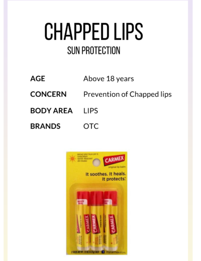 Chapped lips sun protection