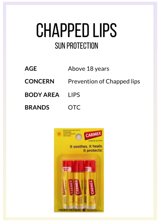 Chapped lips sun protection