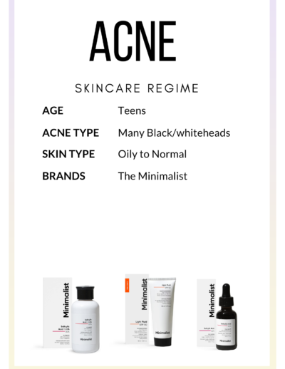 minimalist acne care regime