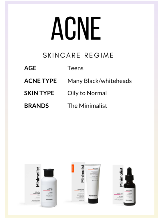 minimalist acne care regime