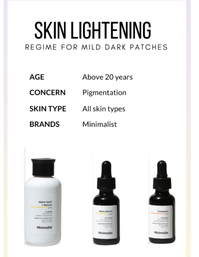 Minimalist Skin ligetening regime