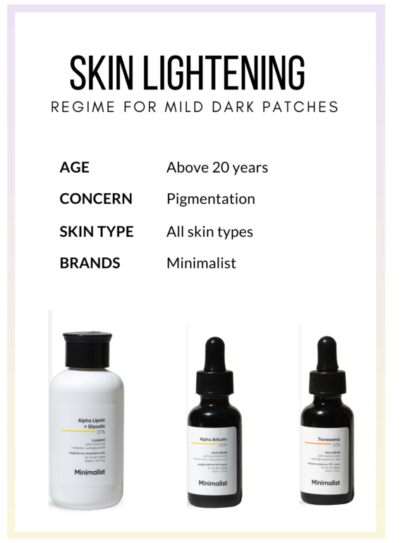 Minimalist Skin ligetening regime