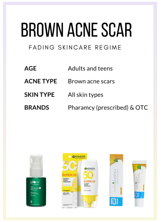 Brown acne scars