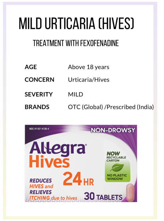 allegra for urticaria